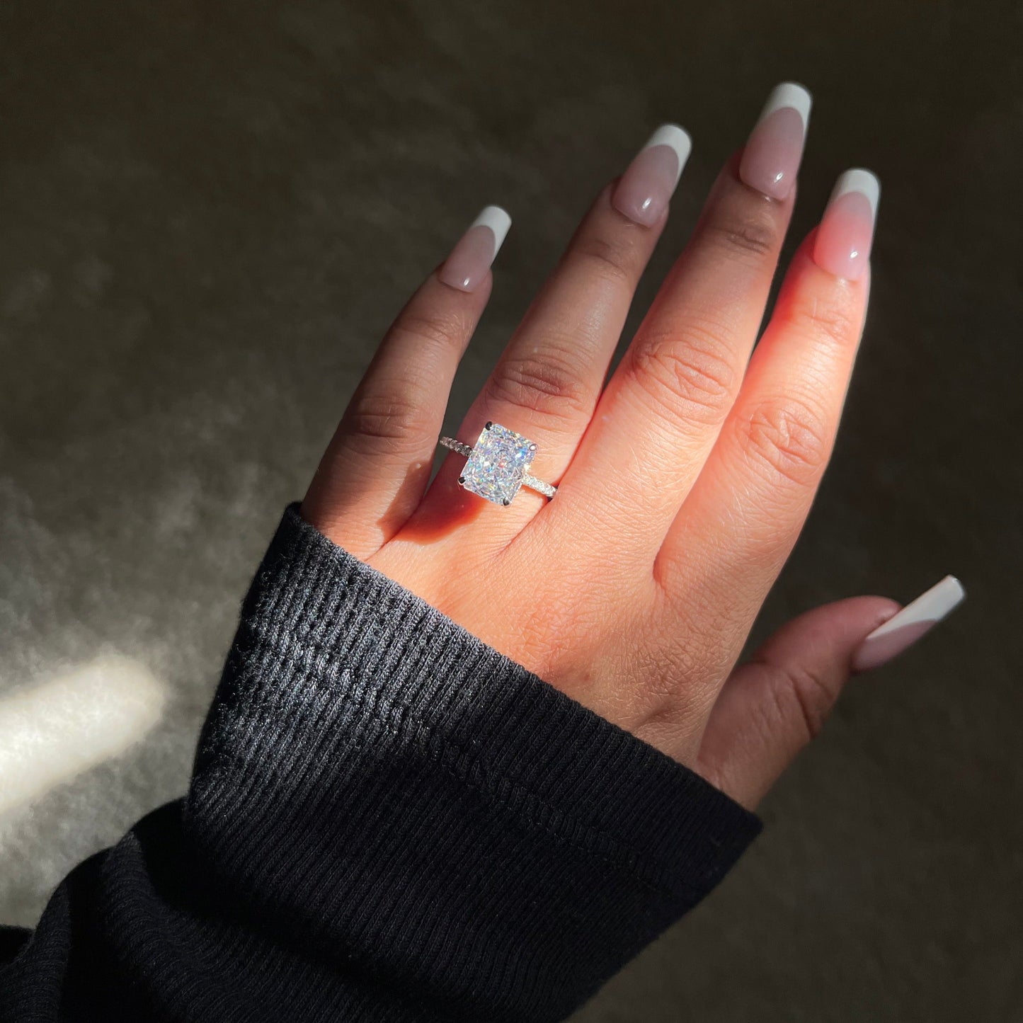 Alaia 4CT Radiant Cut Sterling Silver Ring